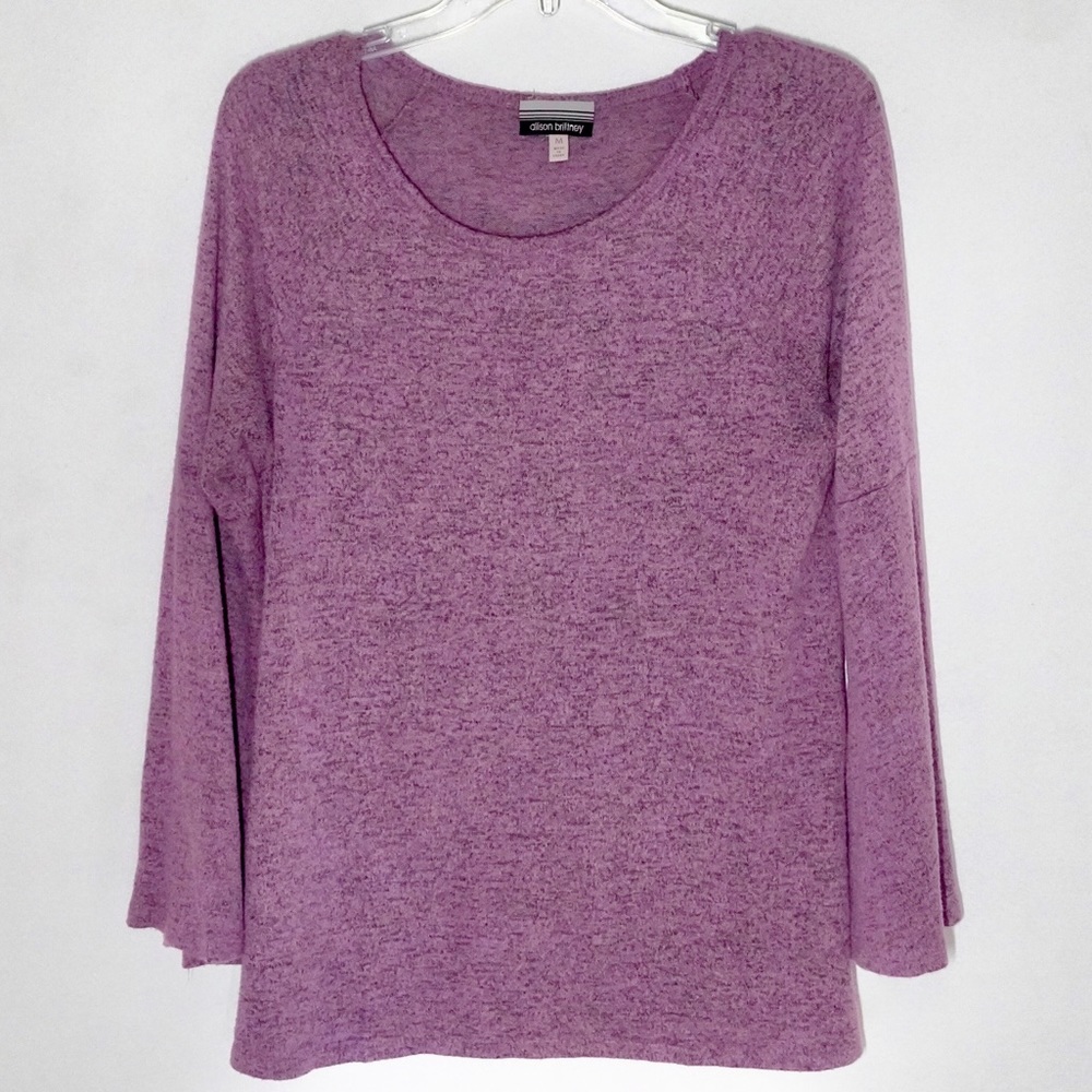 Allison Brittney Warm Dual Tone Bell Sleeve Top
